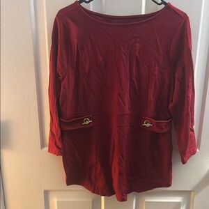 Chico's Cranberry Red 3/4 Sleeve Tunic